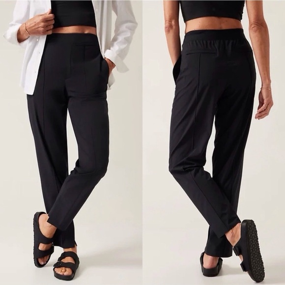 Athleta Black Brooklyn Heights Slim Pant Size 8 Tall - Picture 2 of 11